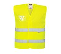 Portwest C494 Hi-Vis Half Mesh Two Band Vest Warp Knit Breathable Polyester