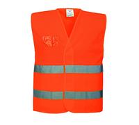 Portwest C494 Hi-Vis Half Mesh Two Band Vest Warp Knit Breathable Polyester