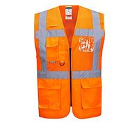 Portwest Madrid Hi Vis Half Mesh Executive Vest Orange L