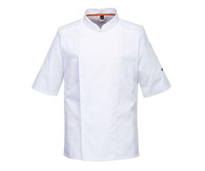 Portwest C738 Chef Jacket Short Sleeve MeshAir Water Resistant White Large