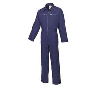 Portwest C811 Cotton Boilersuit Long Sleeve Two-Way Zip Machine Washable | Navy, 2X Large, UPF 40+, Comfort Fit, Action Back, Rule Pocket, Zipped Chest Pockets, Ruler Pocket, Pull-On Design, Workwear