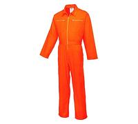 Portwest C811 Cotton Boilersuit Long Sleeve Two-Way Zip Machine Washable | Orange, Small, UPF 40+, Comfort Fit, Action Back, Rule Pocket, Zipped Chest Pockets, Ruler Pocket, Zip Front, Workwear