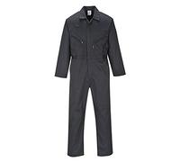 Portwest C813 Liverpool Work Overalls Mens Boiler Suit Polycotton Coveralls Protective Painters Overalls 8 Pocket Action Back Workwear for Mechanics Construction, Tall, Black, XL