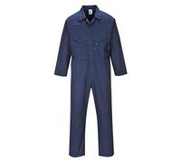 Portwest C813 Men's Liverpool Work Overalls Protective Boiler Suit Polycotton Coveralls Durable Workwear for Mechanics Warehouse Garages DIY Royal Navy Tall, Medium