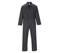 Portwest C813 Men's Liverpool Work Overalls Protective Boiler Suit Polycotton Coveralls Durable Workwear for Mechanics Warehouse Garages DIY Black, Large