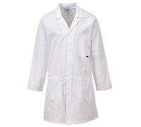 Portwest C852 Engineering Lab Coat Hard Wearing Food Hygiene General Laboratory Workwear Uniform Overcoat White Extra Small