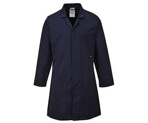 Portwest C852 Engineering Lab Coat Kingsmill Concealed Stud Front | Navy, 2X Large, 245g Kingsmill Polycotton, Concealed Stud, Hardwearing, Food Hygiene, Laboratory, Warehouse