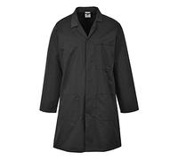 Portwest C852 Mens Engineering Lab Coat Kingsmill Polycotton 245g Hardwearing Industrial Workwear Concealed Stud Food Hygiene Laboratory Warehouse Smock Chore Jacket, White, S