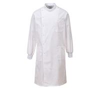 Portwest C865 Howie Texpel Finish Lab Coat with Pockets - Water Repellent Durable Lab Workwear Jacket, White, XL