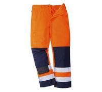 Portwest Calais Hi-Vis Trousers Orange/Navy Size: L Inside Leg: 31&quo L 31"