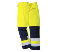 Portwest Calais Hi-Vis Trousers Yellow/Navy Size: S Inside Leg: 31&quo S 31"