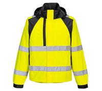 Portwest WX2 Eco Hi Vis Waterproof Rain Jacket Yellow / Black S
