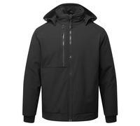 Portwest CD874 Men's WX2 Softshell Jacket - Eco Insulated Fleece Lined Breathable Workwear Jacket with Hood Black, X-Large