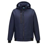 Portwest CD874 Men's WX2 Softshell Jacket - Eco Insulated Fleece Lined Breathable Workwear Jacket with Hood Dark Navy, X-Large