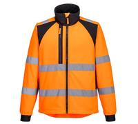Portwest CD875 WX2 Eco Hi-Vis Softshell Jacket Water Resistant | Orange/Black, Medium, Reflective, High Visibility, Breathable, Windproof, Stretch, Recycled