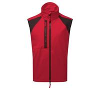 Portwest CD876 Men's WX2 Softshell Activewear Gilet - Full Zip Eco Workwear Bodywarmer Vest with Stretch Fabric Deep Red, Small