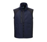 Portwest CD876 Men's WX2 Softshell Activewear Gilet - Full Zip Eco Workwear Bodywarmer Vest with Stretch Fabric Dark Navy, Small