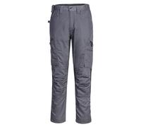 Portwest CD881 Men's WX2 Work Trousers - Slim Fit Eco Stretch Trade Trousers with Cargo and Knee Pad Pockets Metal Grey, 28