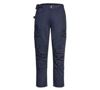 Portwest CD881 Men's WX2 Work Trousers - Slim Fit Eco Stretch Trade Trousers with Cargo and Knee Pad Pockets Dark Navy, 34