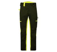 Portwest CD881 WX2 Eco Stretch Trade Trousers Durable Workwear Multi Pocket Flexible Fit Breathable Ventilation Recycled Fabric Sustainable Construction Work Pants, Black/Yellow, 30