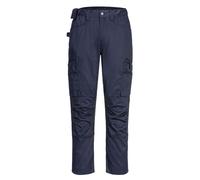 Portwest CD881 Men's WX2 Work Trousers - Slim Fit Eco Stretch Trade Trousers with Cargo and Knee Pad Pockets Dark Navy, 34