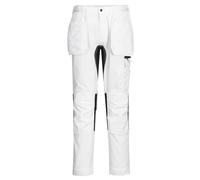 Portwest CD883 Eco WX2 Stretch Holster Multi Pocket Work Trousers Mens Cargo Safety Combat Pants with Knee Pad Pockets White, Size 33