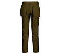 Portwest CD883 Eco WX2 Stretch Holster Multi Pocket Work Trousers Mens Cargo Safety Combat Pants with Knee Pad Pockets Olive Green, Size 42