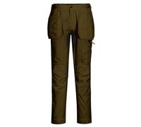 Portwest CD883 Eco WX2 Stretch Holster Multi Pocket Work Trousers Mens Cargo Safety Combat Pants with Knee Pad Pockets Olive Green, Size 34
