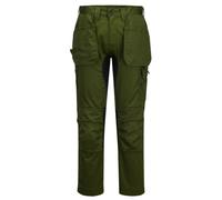 Portwest CD883 WX2 Eco Stretch Holster Trousers Polyester Knee Pad Pockets | Olive Green, 34 Waist, UPF 40, EN 14404, Slim Fit, Durable Polycotton Fabric, Zip Closure, 1 Spanner Pocket, Workwear