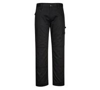 Portwest CD884 Super Work Trousers Durable Sitewear Kneepad Pockets Safety Cargo Pants Adjustable Fit Multi Function Construction Modern Workwear, Black, 30