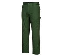 Portwest CD884 Super Work Trousers Durable Sitewear Kneepad Pockets Safety Cargo Pants Adjustable Fit Multi Function Construction Modern Workwear, Forest Green, Short, 38