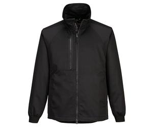 Portwest CD885 WX2 Eco Stretch Work Jacket Long Sleeve 40+ UP Fabric | Black, Medium, Regular Fit, Elasticated Cuffs, Storm Flap Front, Secure Storage, 2 Side Zip Pockets, Multi Pocket, Workwear