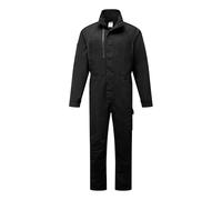 Portwest CD891 WX2 Eco Stretch Coverall Durable Workwear Two Way Zip Seven Pockets Recycled Polyester Slim Fit Action Back Comfort Design, Black, XXXL
