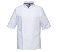 Portwest Chef Jacket Short Sleeve Catering Kitchen C738 Mesh Air Pro - White