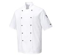 Portwest Chefs Jacket Short Sleeve Cooking Catering Food Industry Coat XXS - 4XL