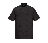 Portwest Kent Mens Chefs Short Sleeve Jacket Black 4XL
