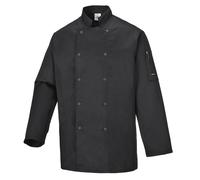 Portwest Suffolk Chefs Long Sleeve Jacket Black XS