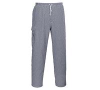 Portwest Chester Chef Trousers Blue/White - Inside Leg: 31" Waist 3XL 31"