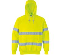 Portwest Hooded Sweatshirt B304 - Class 3 Hi-Vis with Reflective Tape - Yellow XL