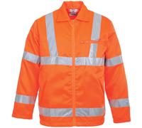 Portwest Class 3 Hi Vis RIS Polycotton Jacket Orange 2XL