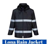 Portwest Classic Iona Mens Rain Jacket Black 2XL
