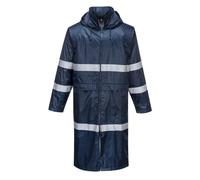 Portwest Classic Iona Waterproof Raincoat with Hood and Reflective Tape