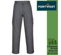 Portwest Combat Cargo Trouser Multi Utility Pocket Work Pants Reinforced Seams