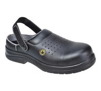 Portwest Compositelite ESD Perforated Safety Clogs Black Size 8