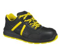 Portwest Compositelite Mersey S1P Safety Trainers Black / Yellow Size 6.5