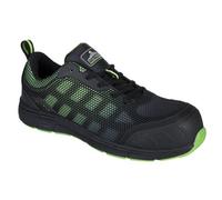 Portwest Compositelite Ogwen Low Cut Trainer S1P, Color: Black/Green, Size: 44, FT35BGN44