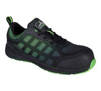 Portwest Compositelite Ogwen Low Cut Safety Trainers Black / Green Size 6.5