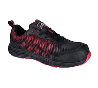 Portwest Compositelite Ogwen Low Cut Trainer S1P, Color: Black/Red, Size: 45, FT35BKD45