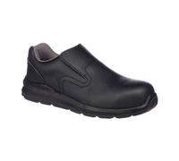 Portwest FD62 Slip On Safety Trainer S2 SRC With Wipe Clean Water Resistant Microfibre Upper, Metal Free Toe Protection And Cushioned Heel For Food And Pharmaceutical Environments, Black, 11