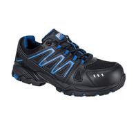 Portwest FC67BKR46 Compositelite Vistula Trainer, S1P HRO, Regular, Size: 46, Black/Blue